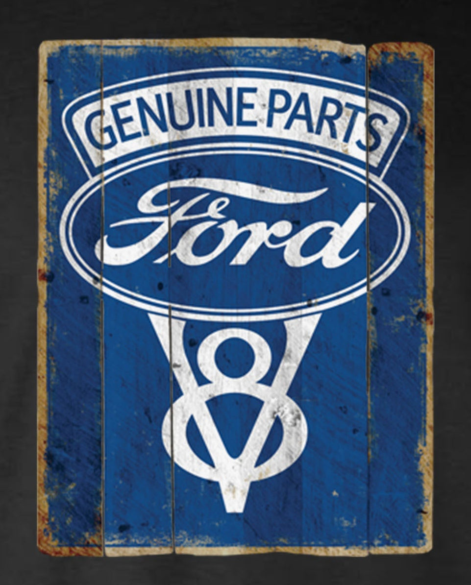 Ford Genuine Parts V8 Vintage Sign Hoodie / Sweatshirt - Mustang GT500 Shelby