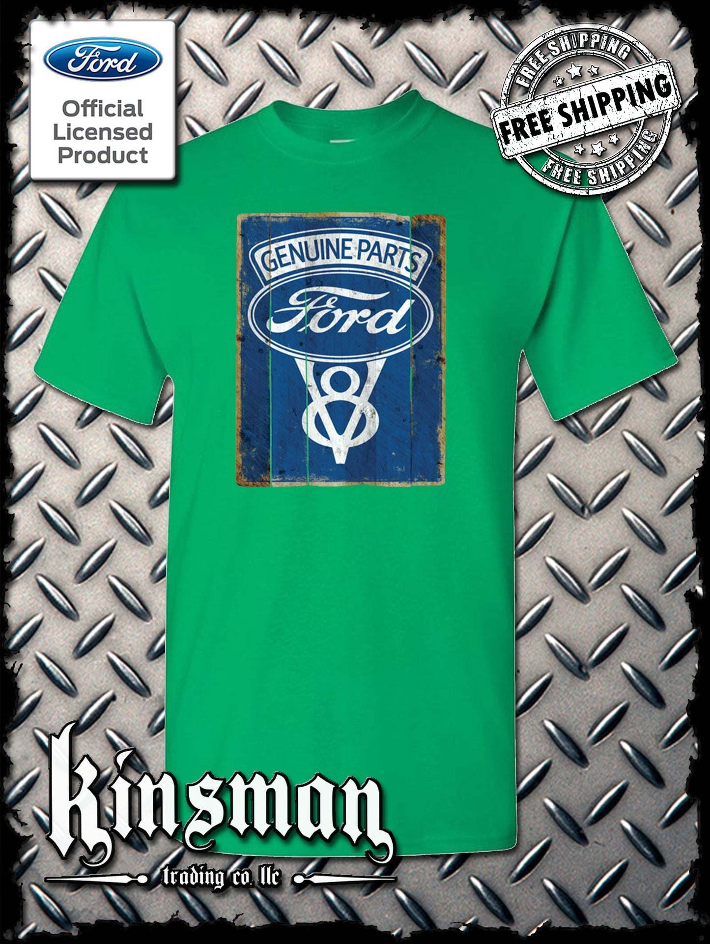 Ford Genuine Parts V8 Vintage Sign T-Shirt - Mustang GT500 Shelby