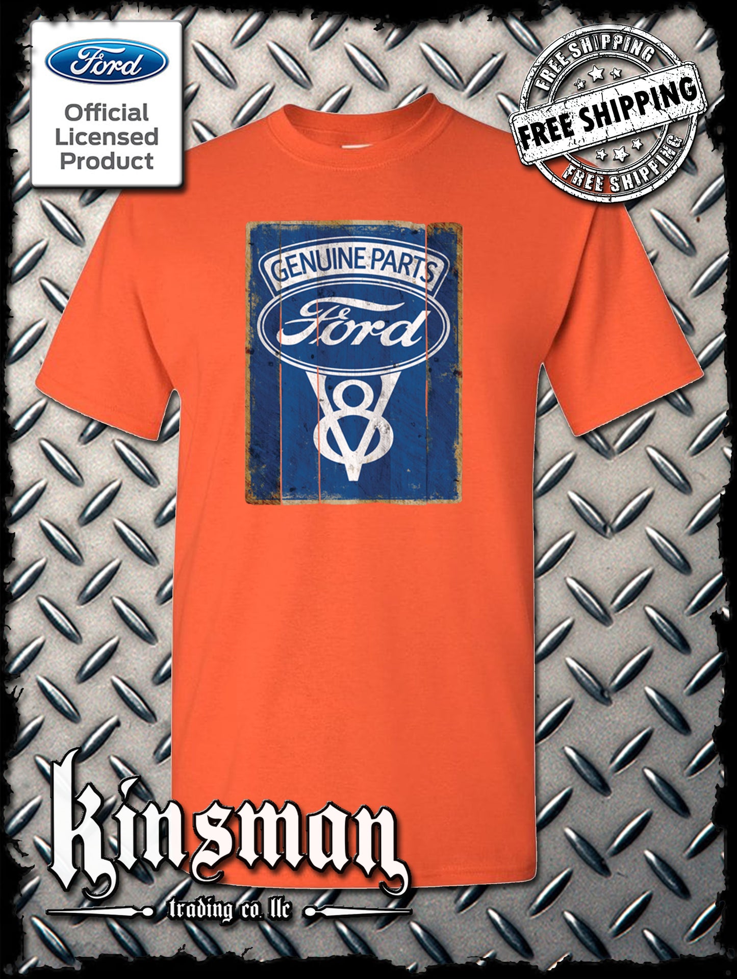 Ford Genuine Parts V8 Vintage Sign T-Shirt - Mustang GT500 Shelby