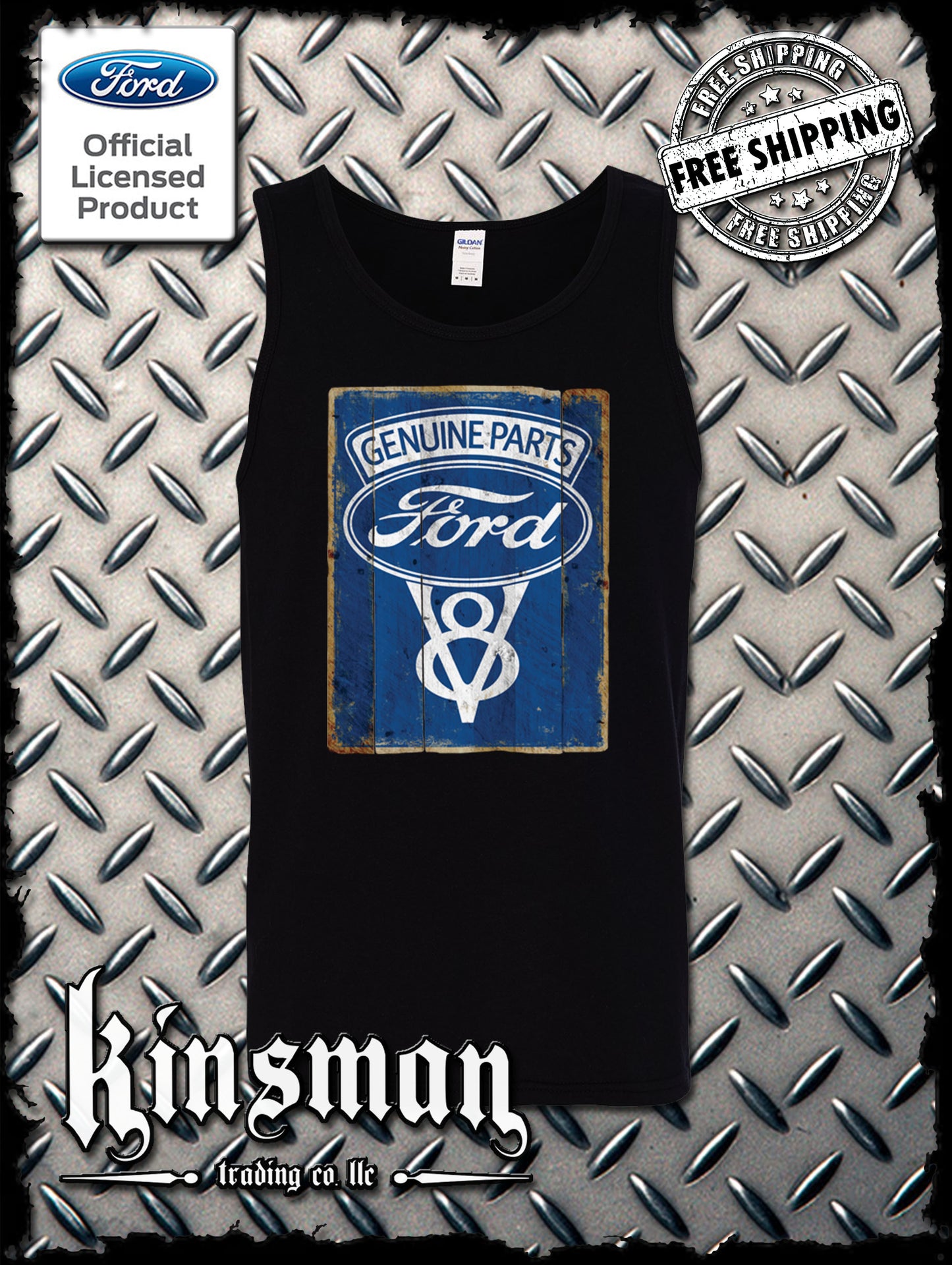 Ford Genuine Parts V8 Vintage Sign Tank Top T-Shirt - Mustang GT500 Shelby