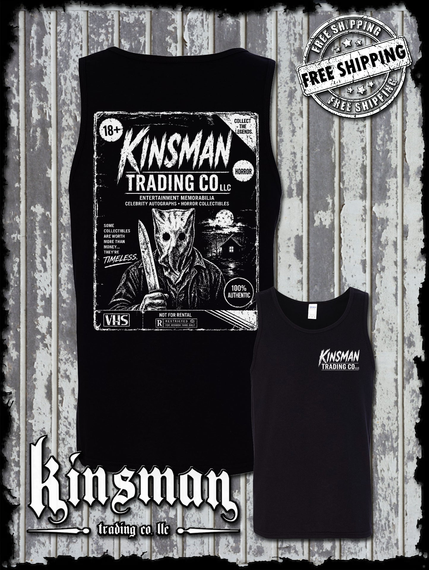 Kinsman Trading Co. LLC VHS Horror Tank Top T-Shirt