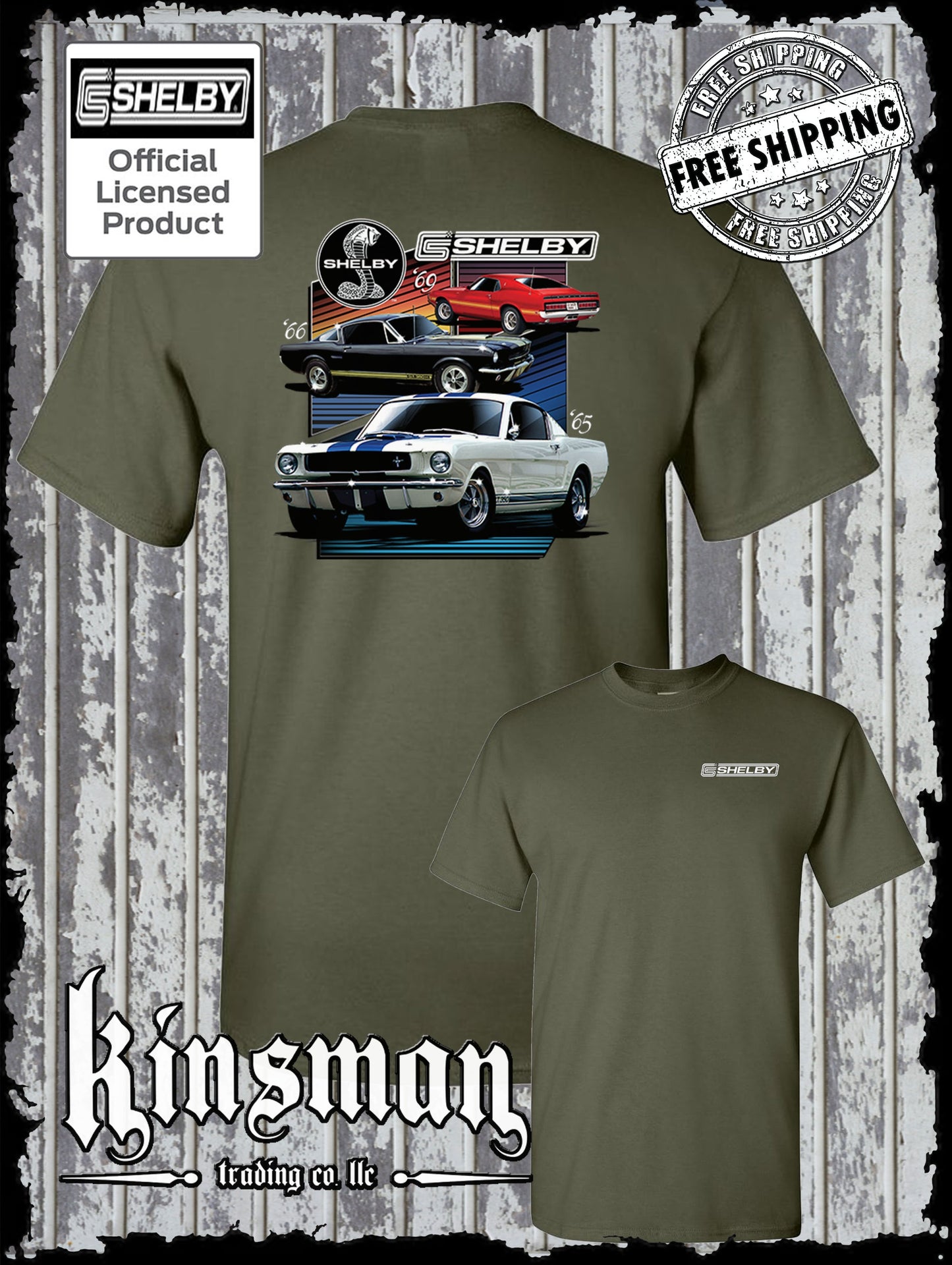 Various Shelby Ford Mustang 2-Sided T-Shirt