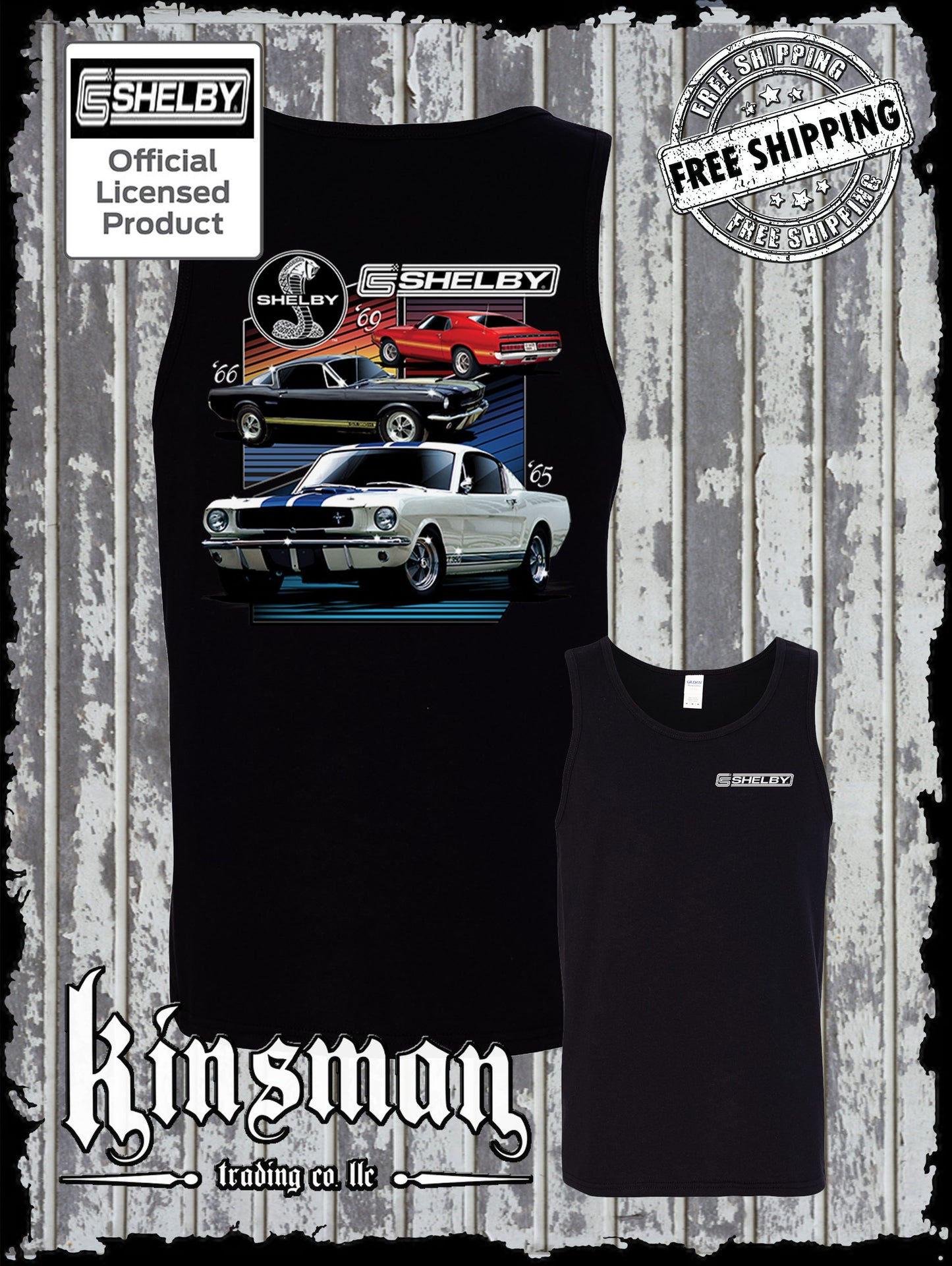 Various Shelby Cars Ford Mustang 2-Sided Tank Top T-Shirt