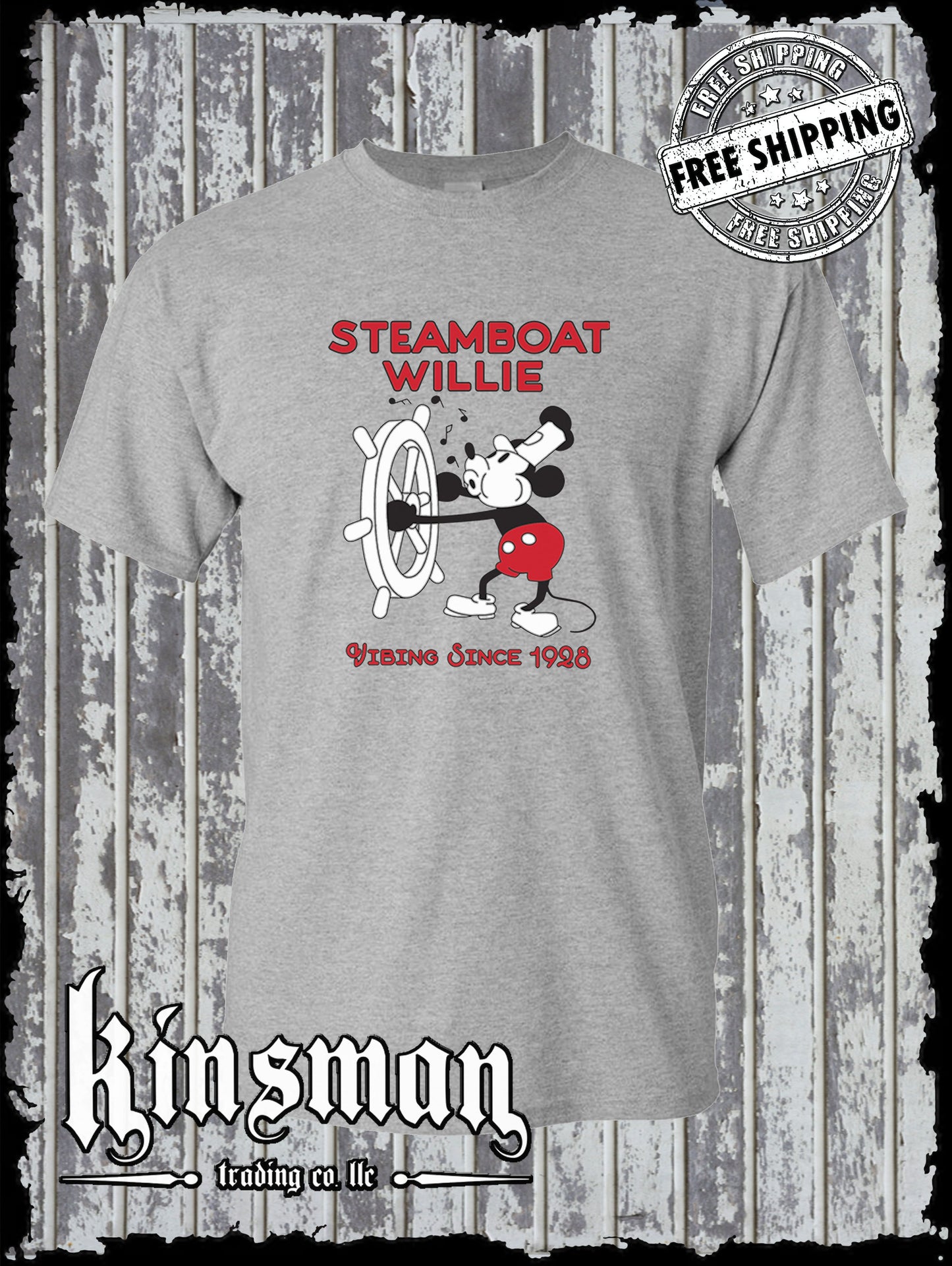 Steamboat Willie Vibing Since 1928 T Shirt / Cartoon Mouse