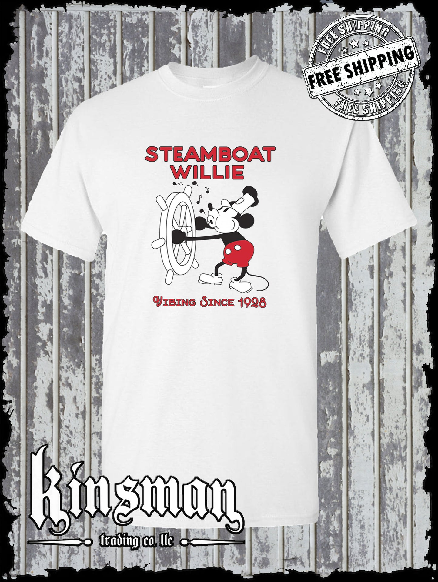 Steamboat Willie Vibing Since 1928 T Shirt / Cartoon Mouse