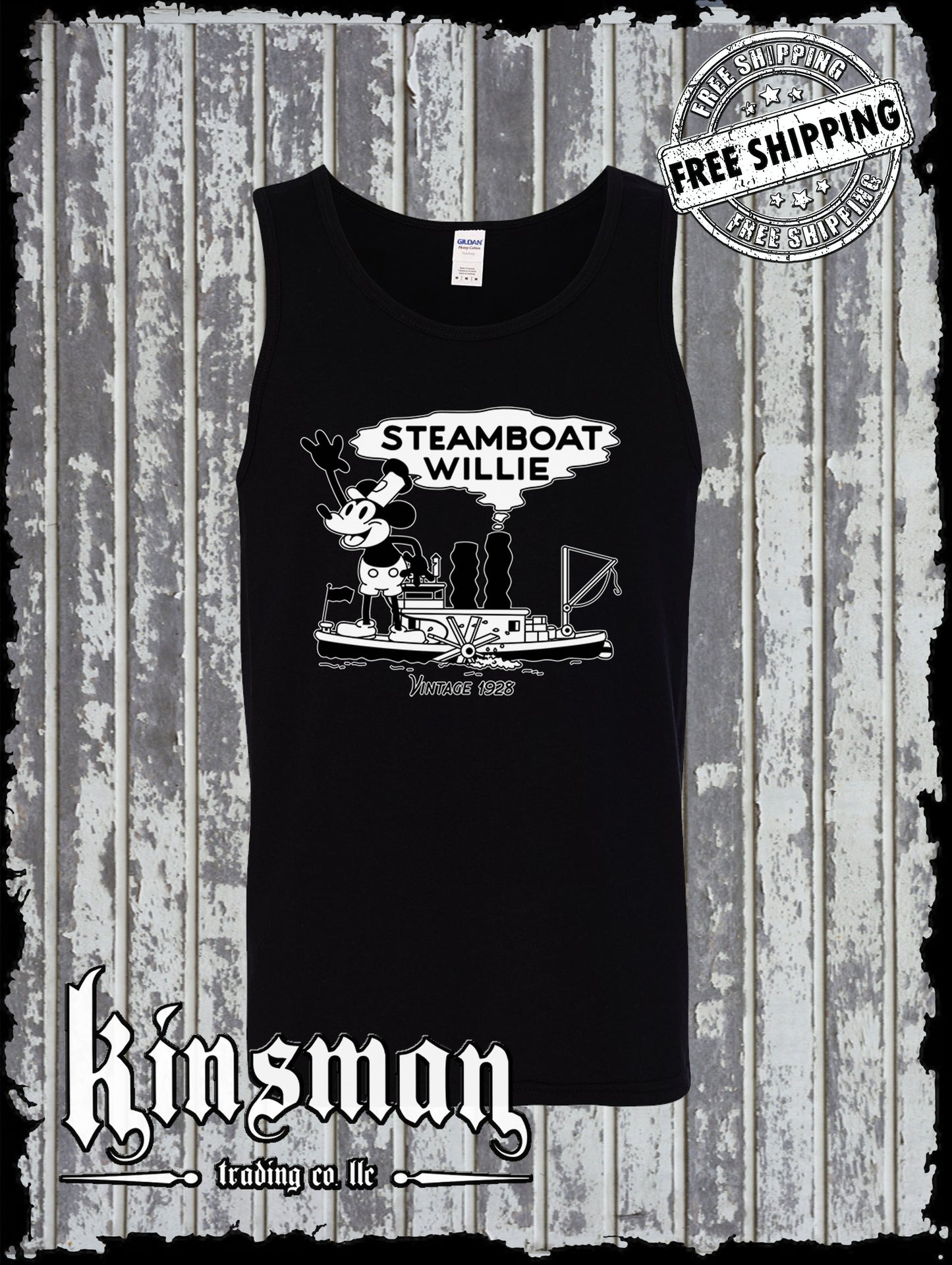 Steamboat Willie Vintage 1928 Tank Top T Shirt / Cartoon Mouse