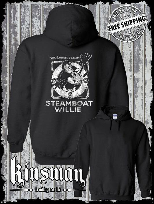 Steamboat Willie Vintage Life Preserver Hoodie / Sweatshirt Cartoon Mouse