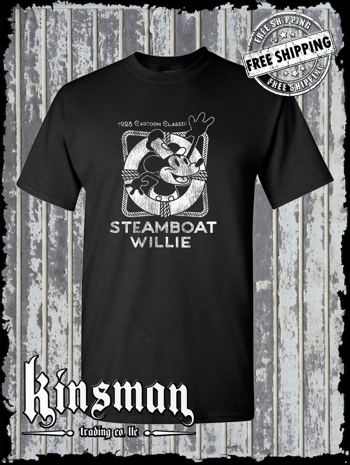 Steamboat Willie Vintage Life Preserver T Shirt / Cartoon Mouse