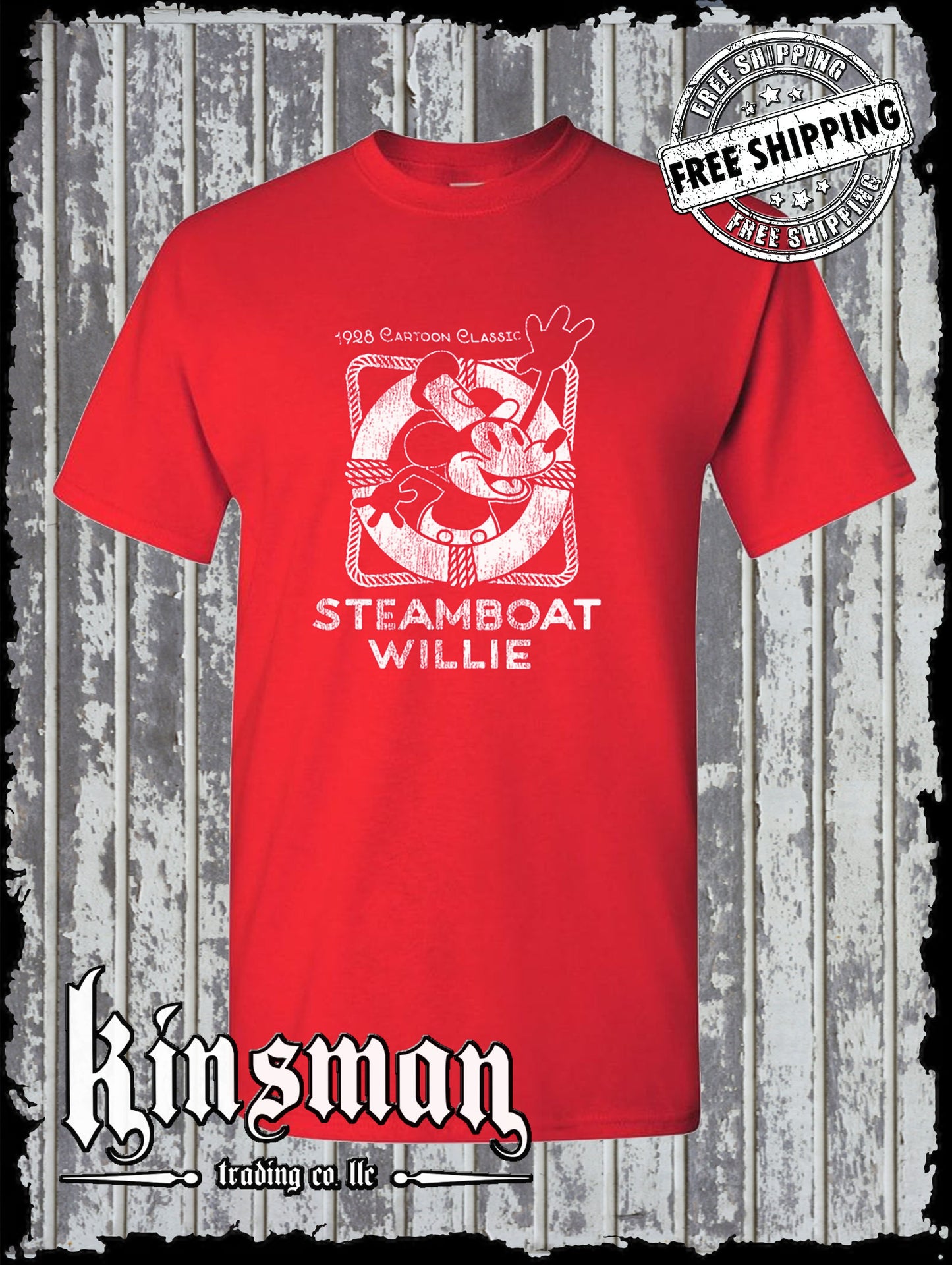 Steamboat Willie Vintage Life Preserver T Shirt / Cartoon Mouse