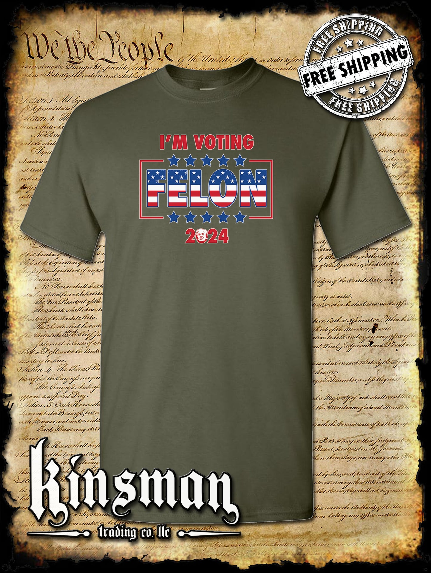 I'm Voting Felon Trump For President T-Shirt 2024 MAGA USA