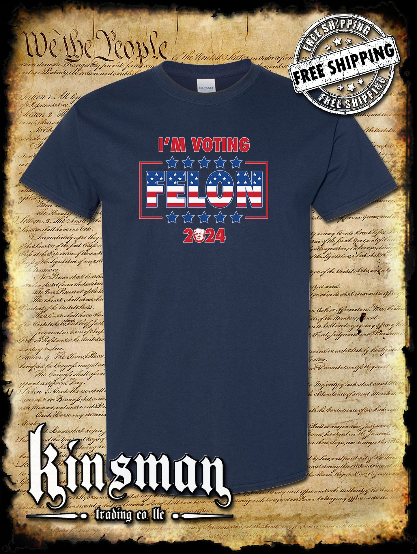 I'm Voting Felon Trump For President T-Shirt 2024 MAGA USA