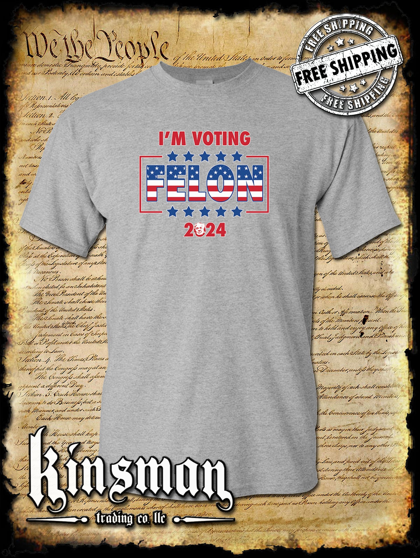 I'm Voting Felon Trump For President T-Shirt 2024 MAGA USA