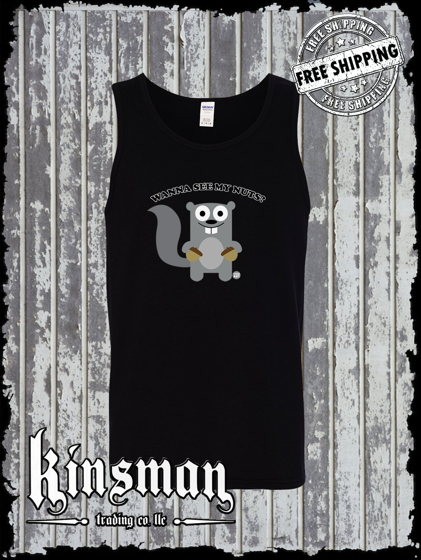 Wanna See My Nuts? Squirrel Tank Top T-Shirt Todd Goldman Licensed