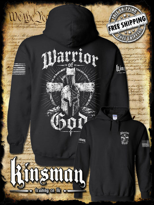 Warrior of God Hoodie / Sweatshirt Spartan Helmet Viking Cross
