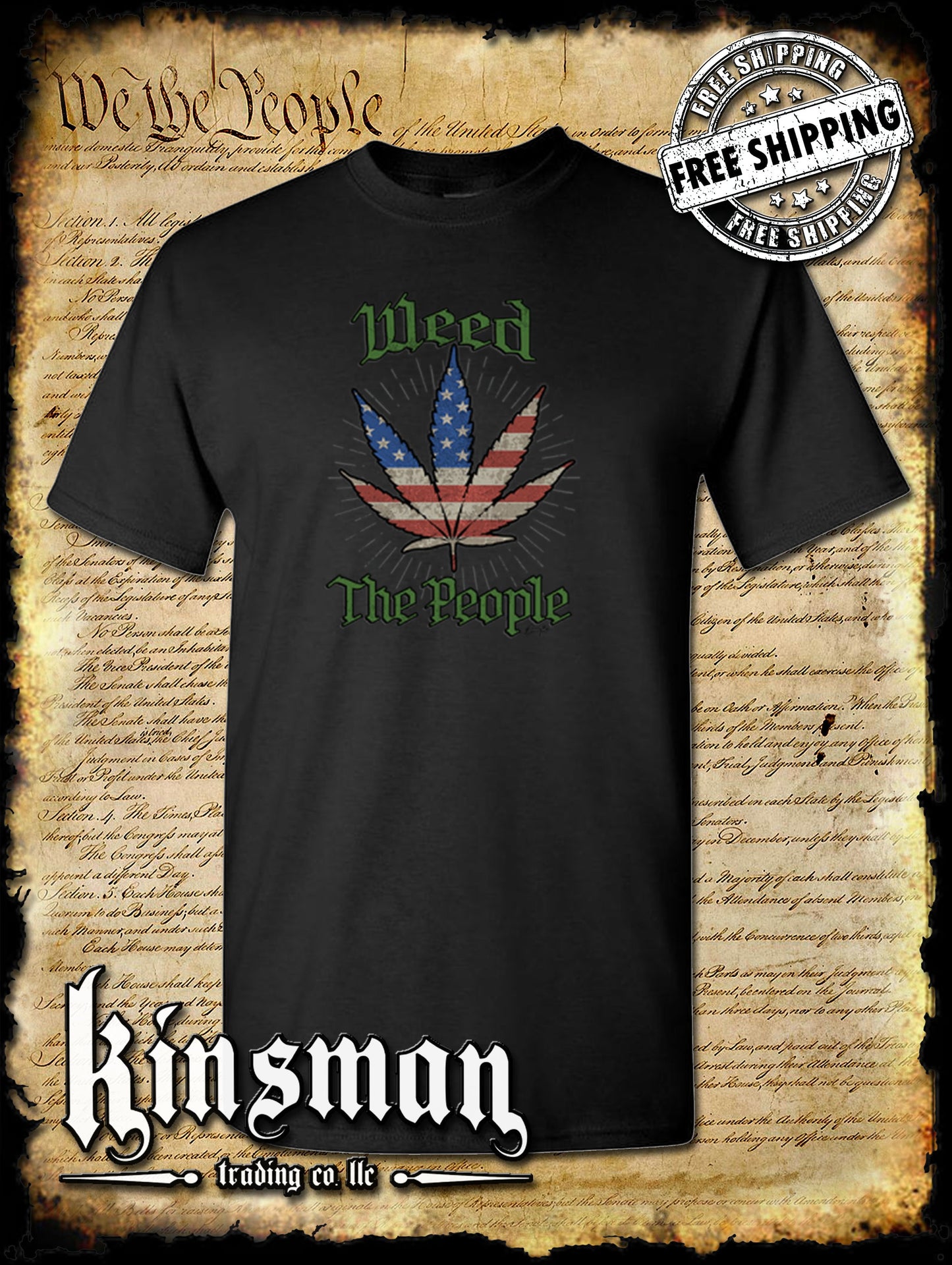 Weed The People American Flag Pot Leaf T-Shirt