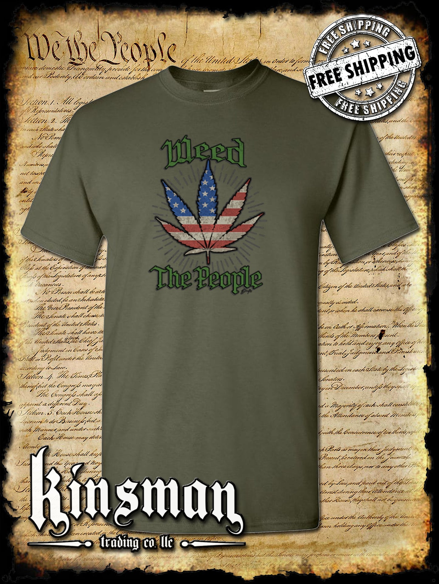 Weed The People American Flag Pot Leaf T-Shirt