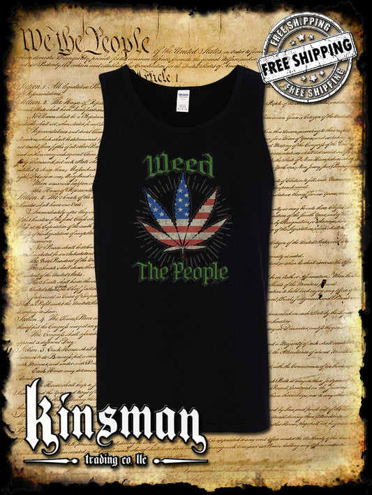 Weed The People American Flag Pot Leaf Tank Top T-Shirt