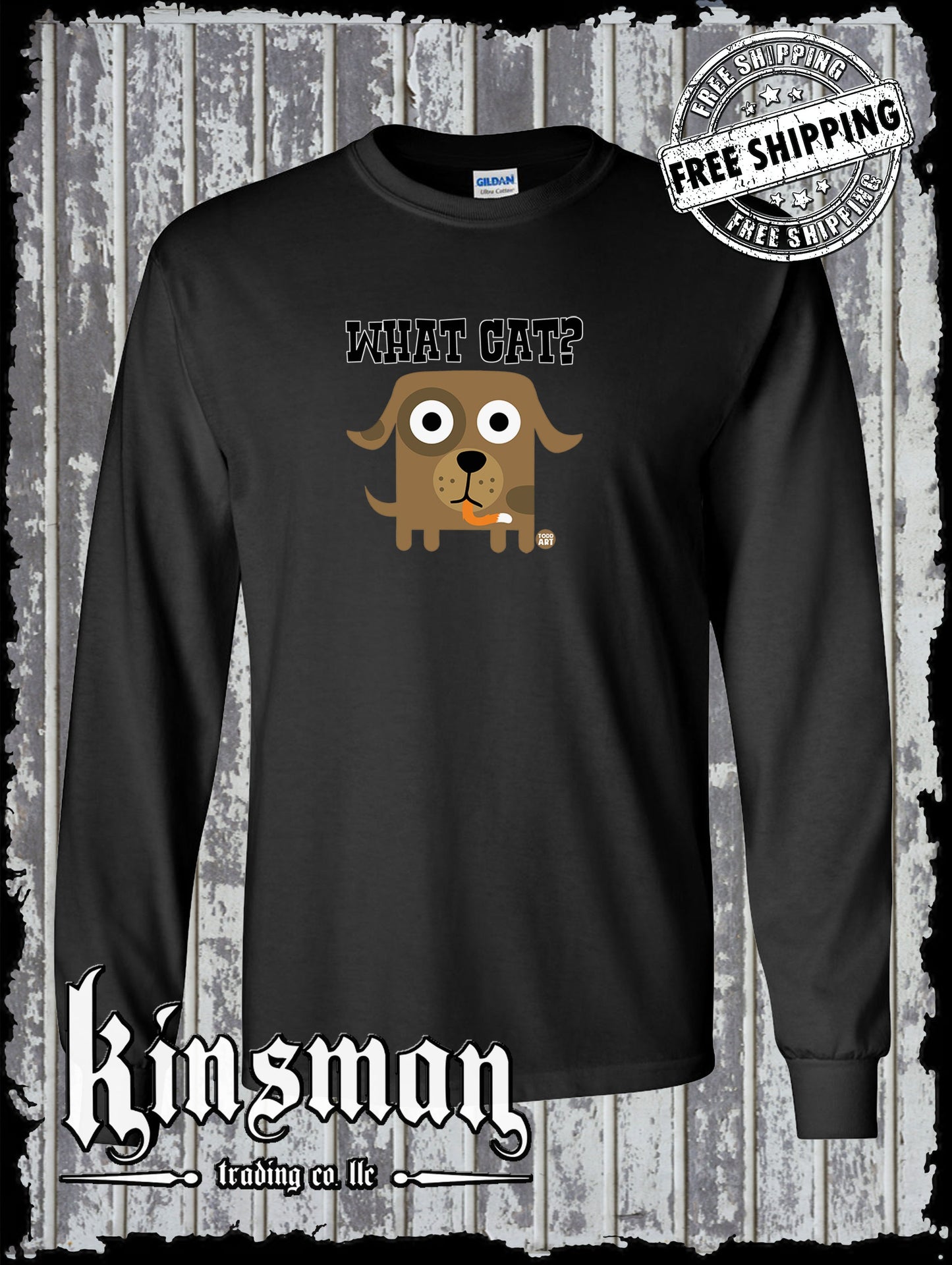What Cat? Dog Long Sleeve T-Shirt Todd Goldman Licensed