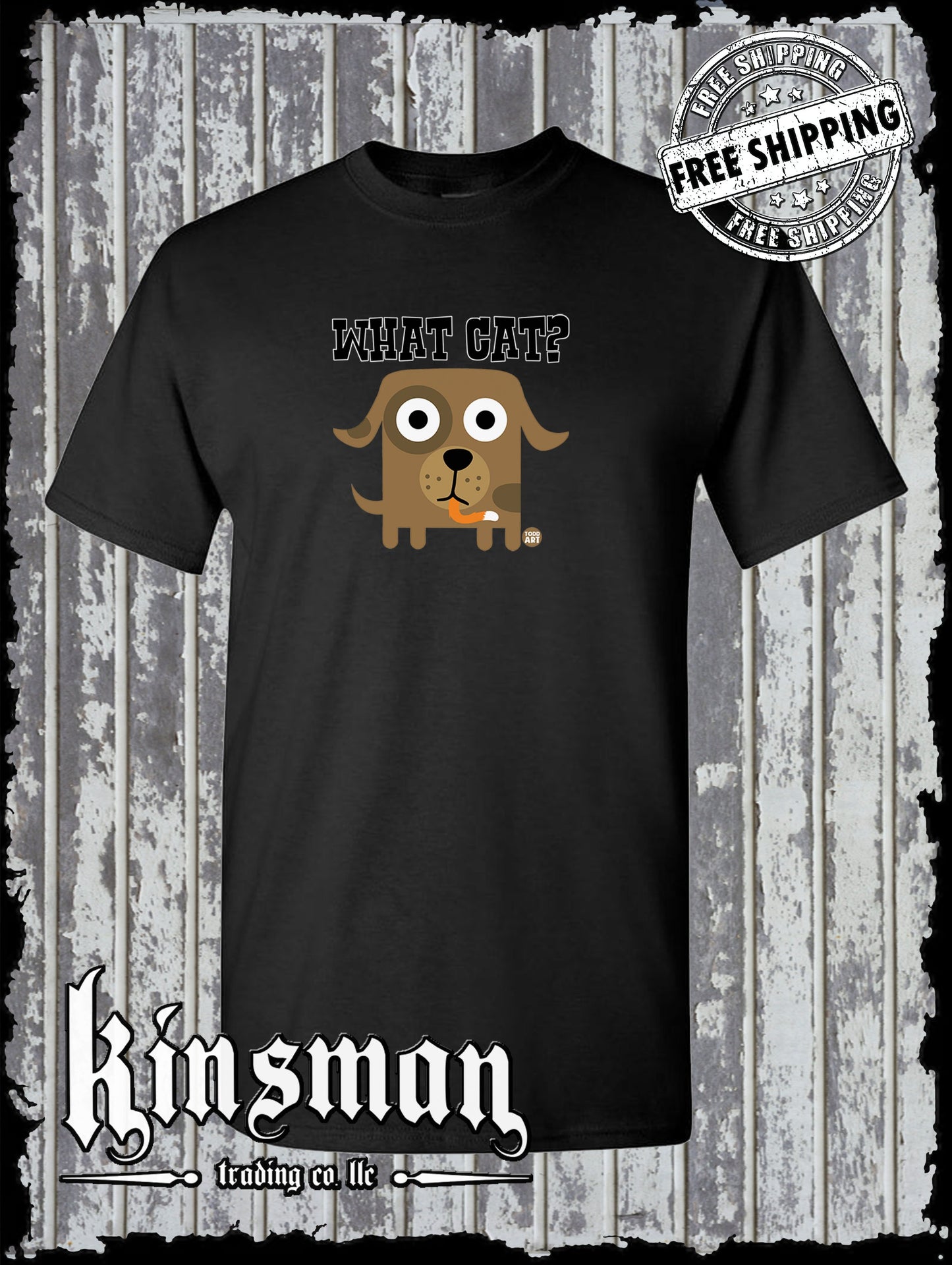 What Cat? Dog T-Shirt Todd Goldman Licensed