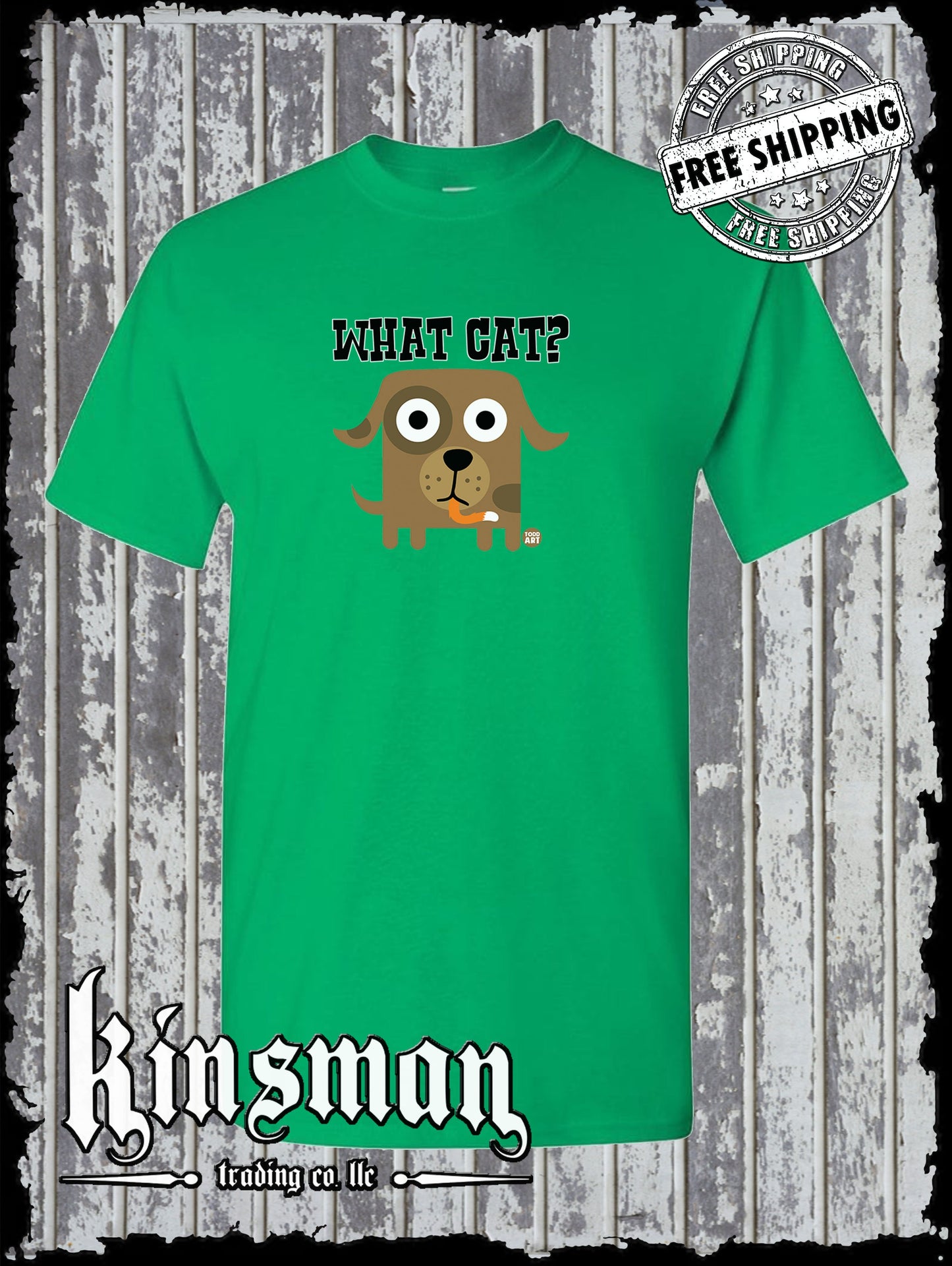 What Cat? Dog T-Shirt Todd Goldman Licensed