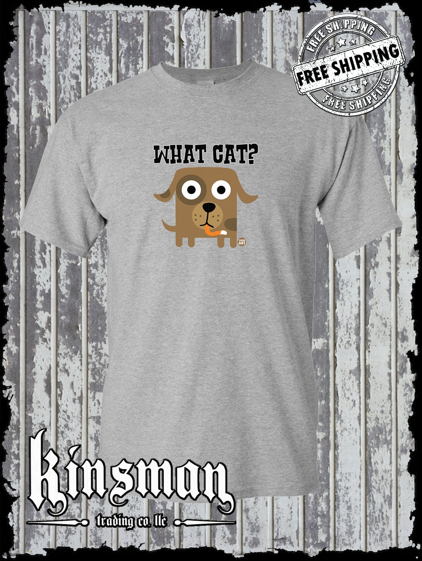 What Cat? Dog T-Shirt Todd Goldman Licensed