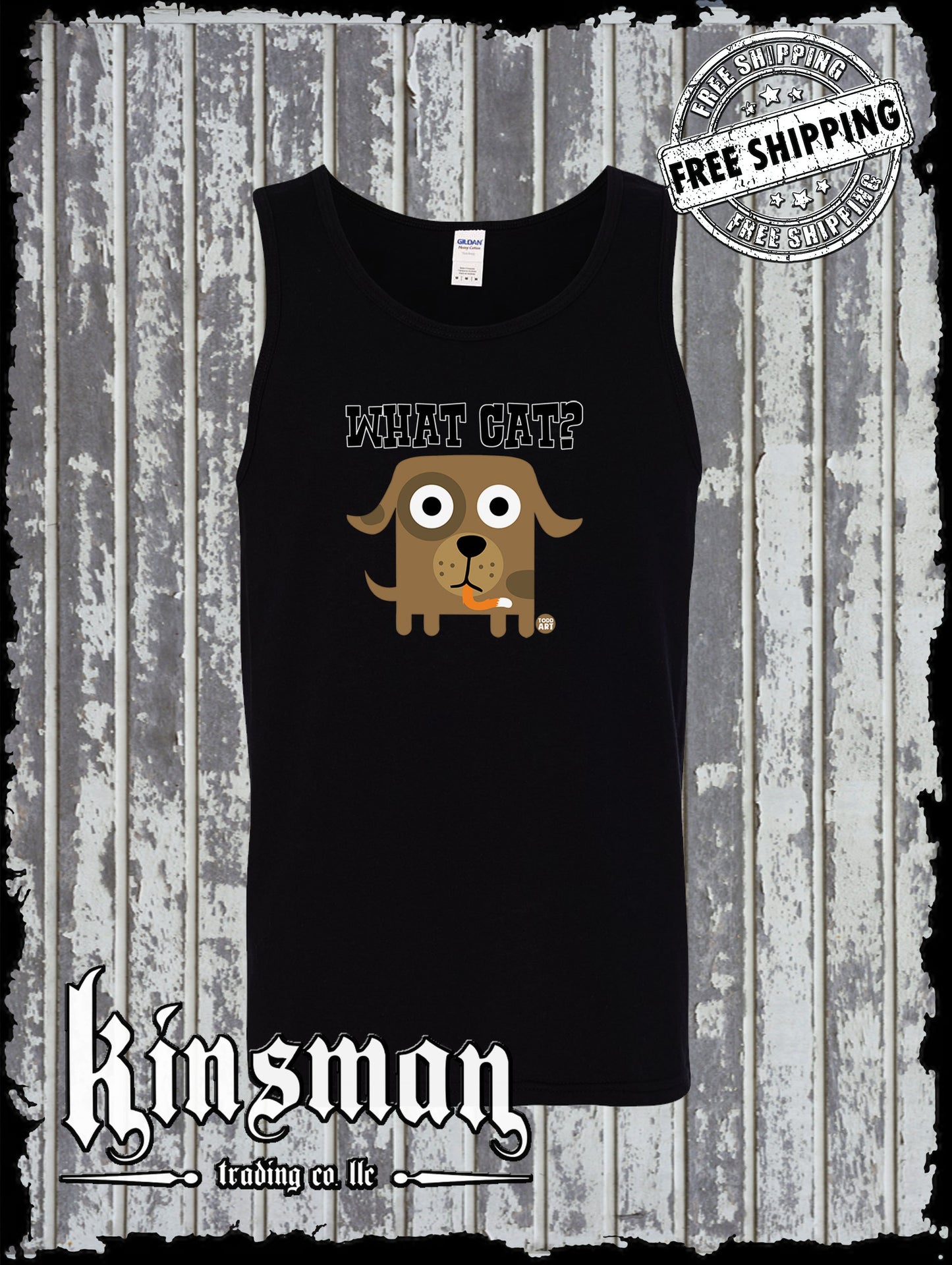What Cat? Dog Tank Top T-Shirt Todd Goldman Licensed