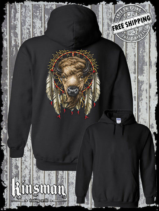 White Buffalo Dreamcatcher Hoodie / Sweatshirt Native American Indian Heritage