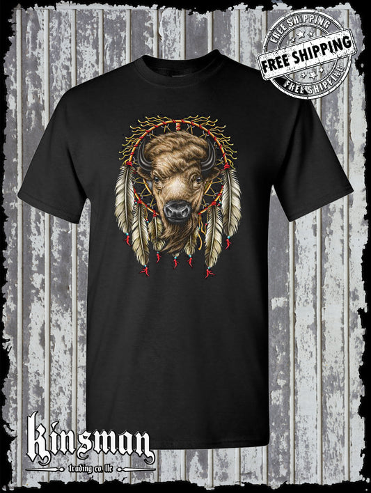White Buffalo Dreamcatcher T-Shirt / Native American Indian Heritage Tee
