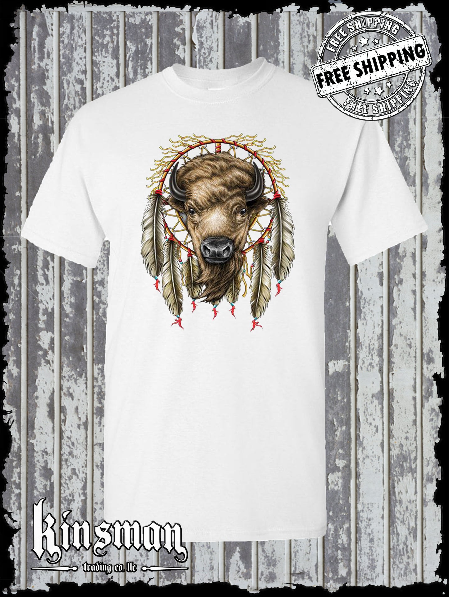 White Buffalo Dreamcatcher T-Shirt / Native American Indian Heritage Tee