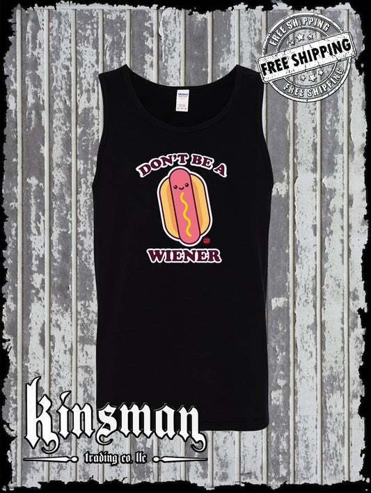 Don't Be A Wiener Hot Dog Tank Top T-Shirt Todd Goldman Licensed