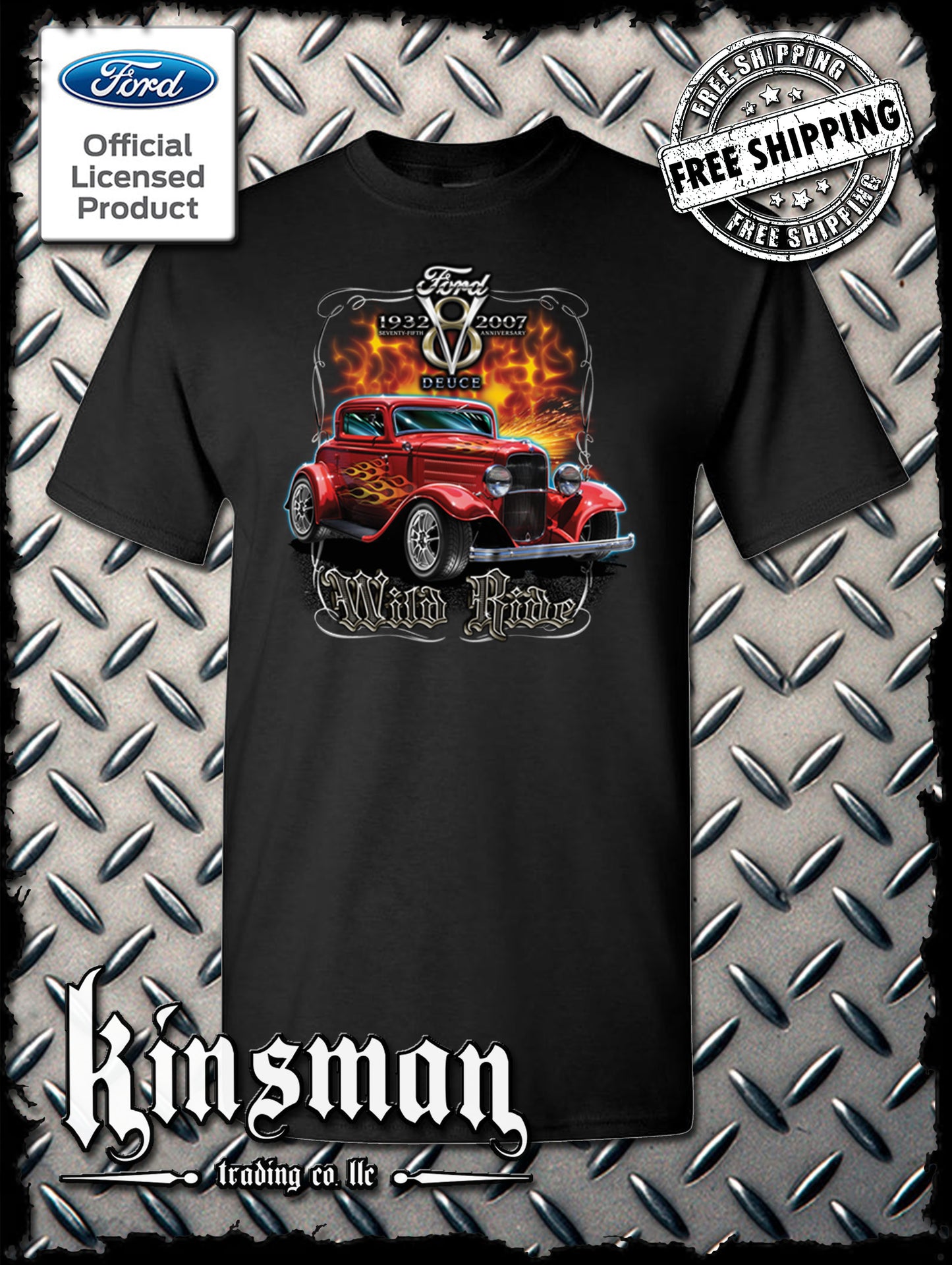 Ford Wild Ride 1932 Deuce Coupe V8 T-Shirt Hot Rod - Official Licensed Product