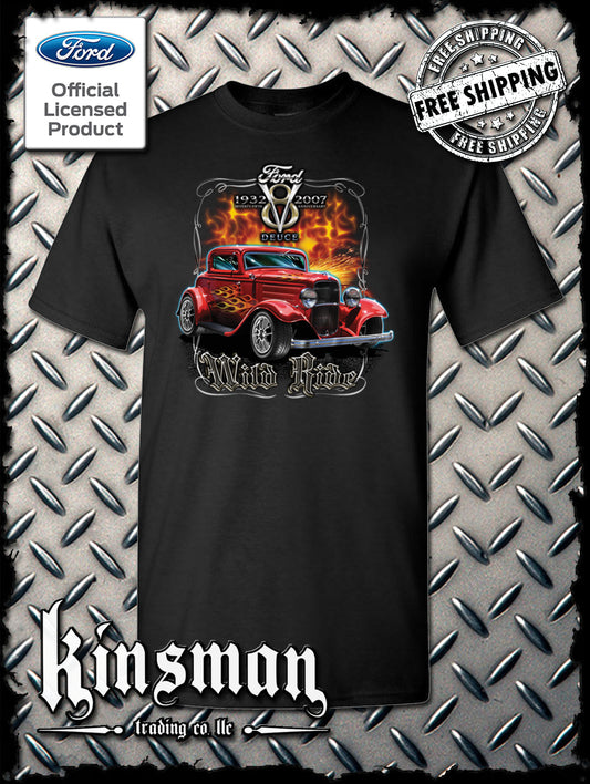 Ford Wild Ride 1932 Deuce Coupe V8 T-Shirt Hot Rod - Official Licensed Product