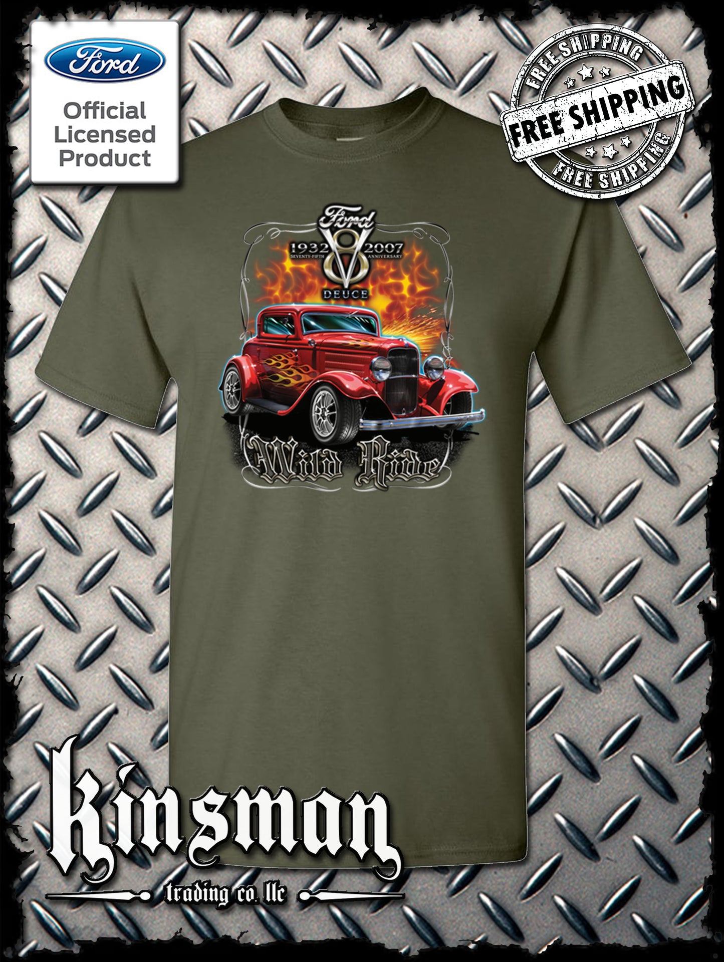 Ford Wild Ride 1932 Deuce Coupe V8 T-Shirt Hot Rod - Official Licensed Product