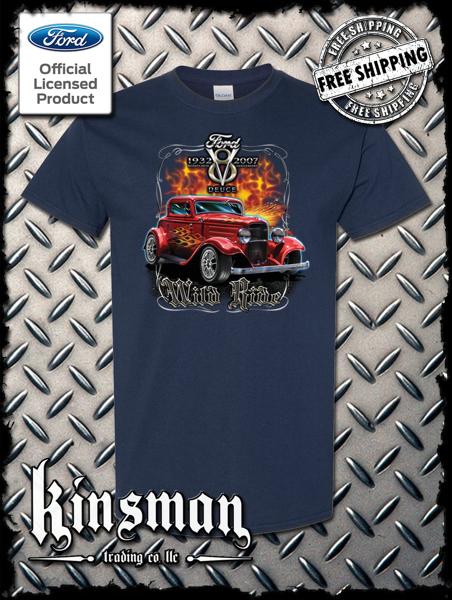 Ford Wild Ride 1932 Deuce Coupe V8 T-Shirt Hot Rod - Official Licensed Product