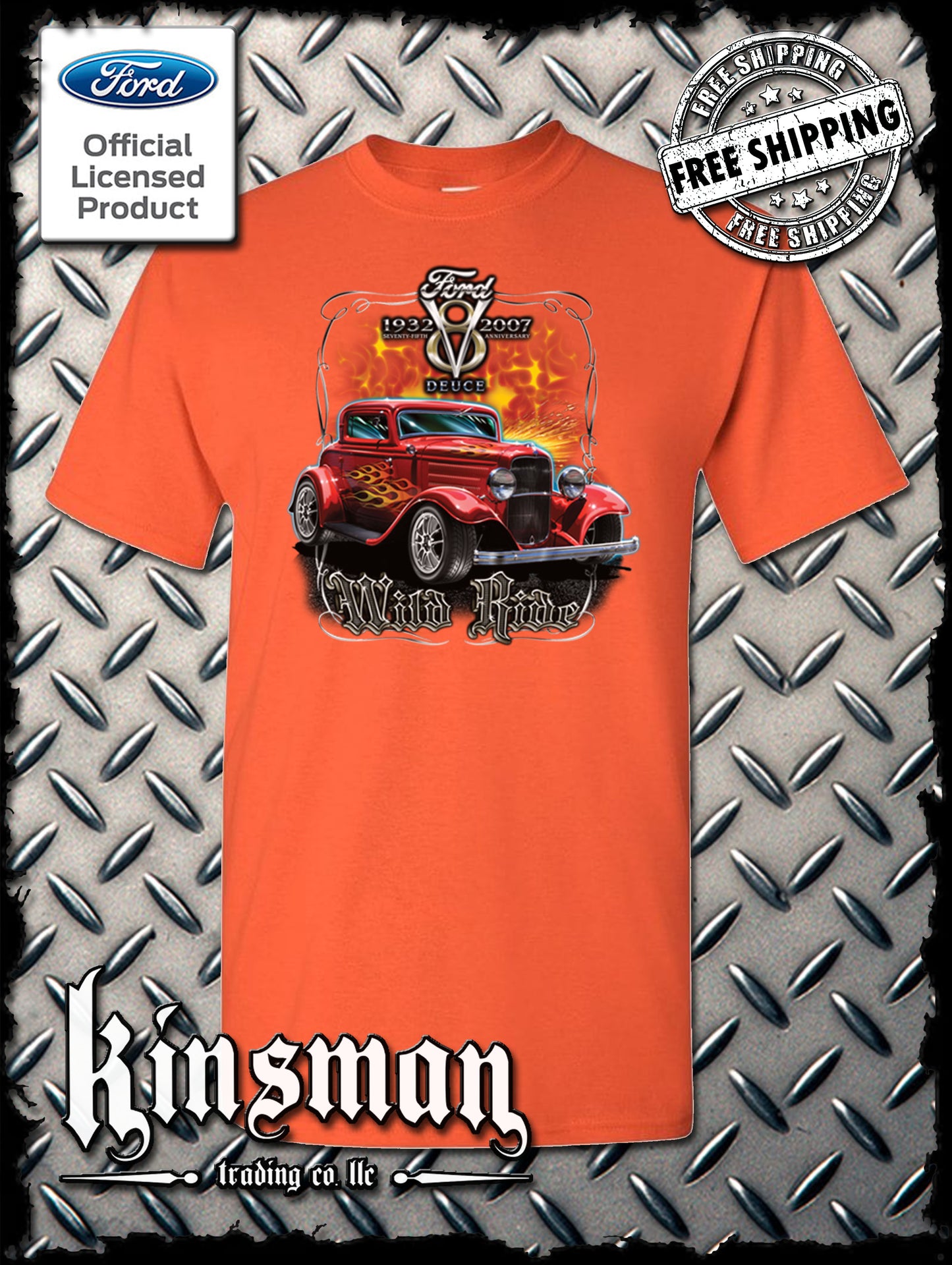 Ford Wild Ride 1932 Deuce Coupe V8 T-Shirt Hot Rod - Official Licensed Product