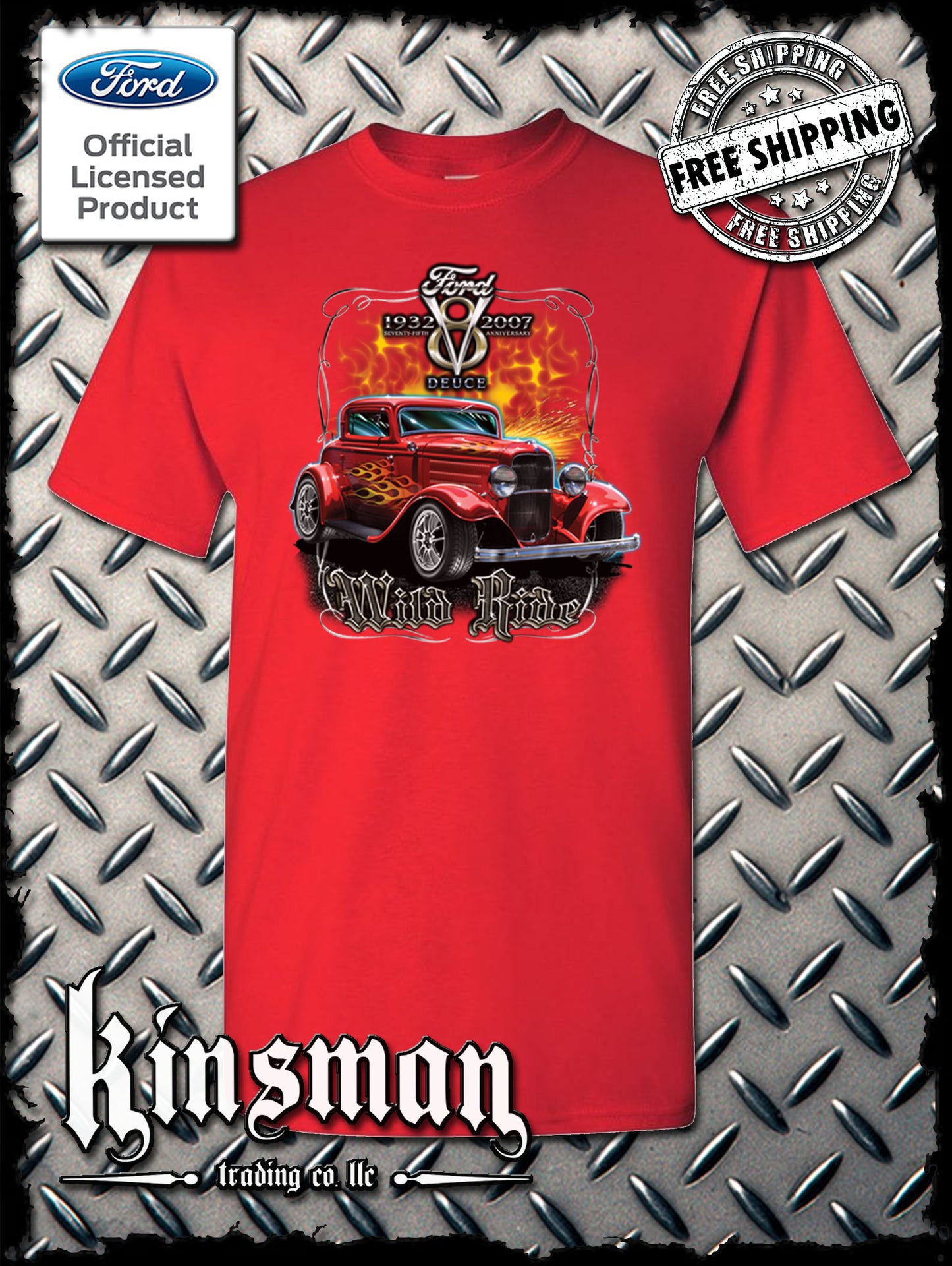 Ford Wild Ride 1932 Deuce Coupe V8 T-Shirt Hot Rod - Official Licensed Product
