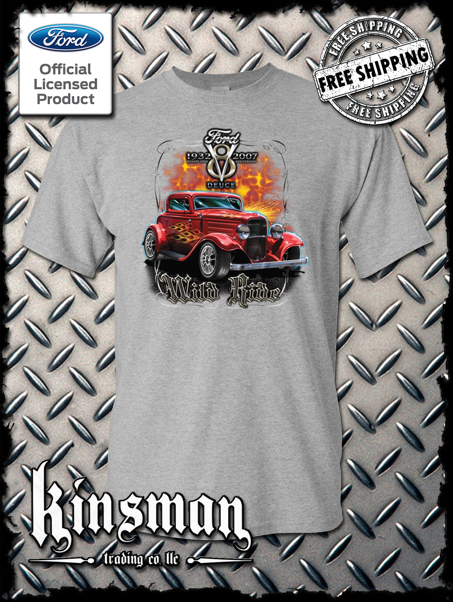 Ford Wild Ride 1932 Deuce Coupe V8 T-Shirt Hot Rod - Official Licensed Product