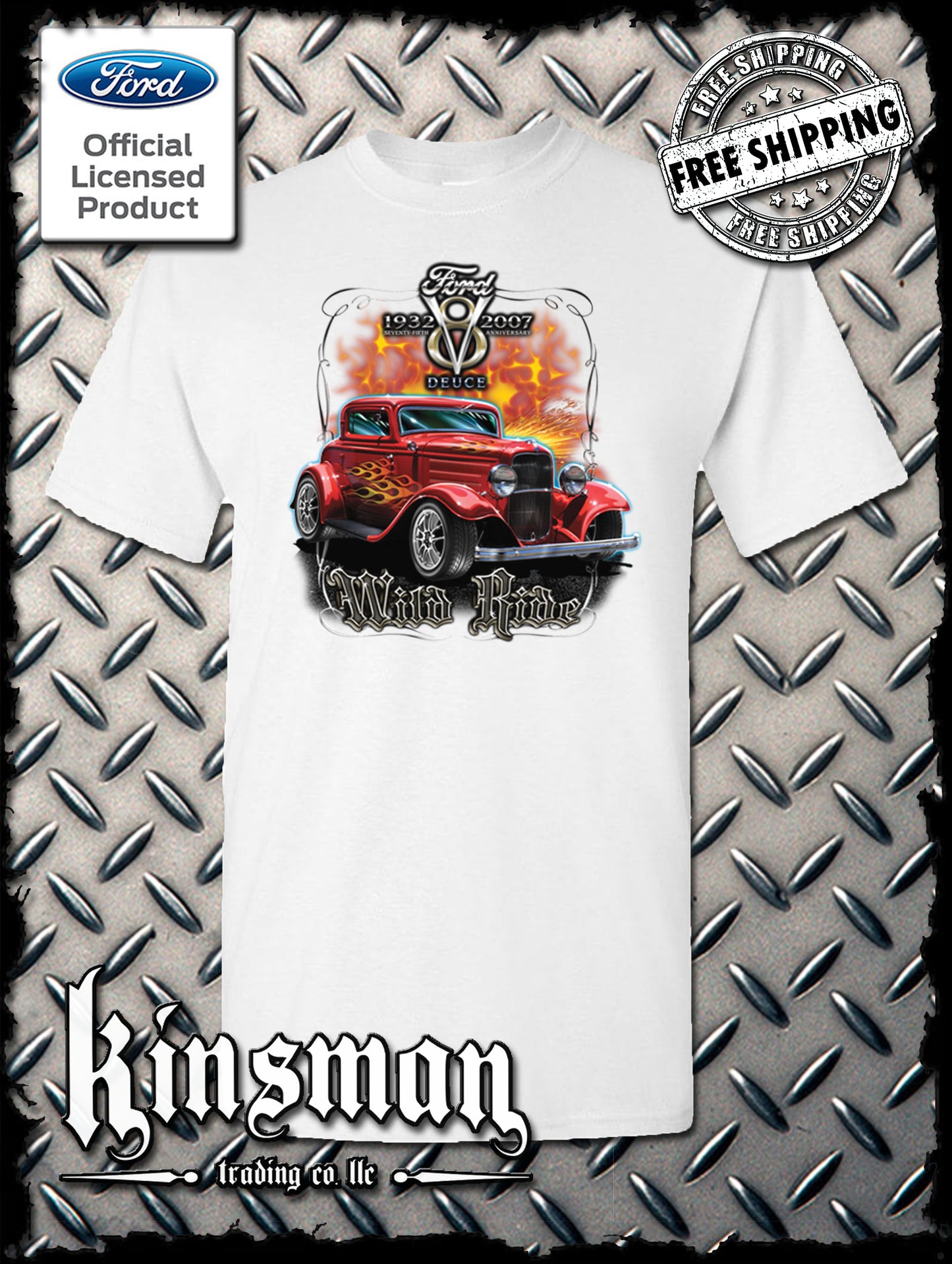 Ford Wild Ride 1932 Deuce Coupe V8 T-Shirt Hot Rod - Official Licensed Product