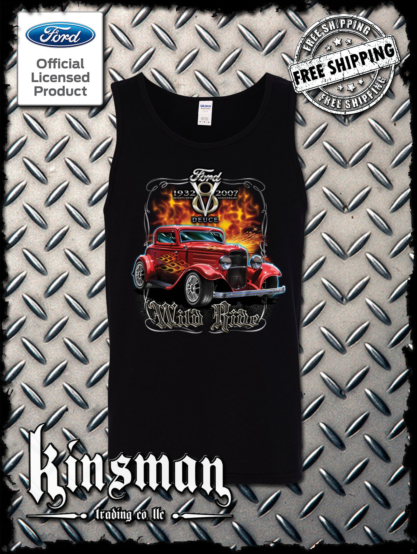 Ford Wild Ride 1932 Deuce Coupe V8 Tank Top T-Shirt Hot Rod - Official Licensed Product