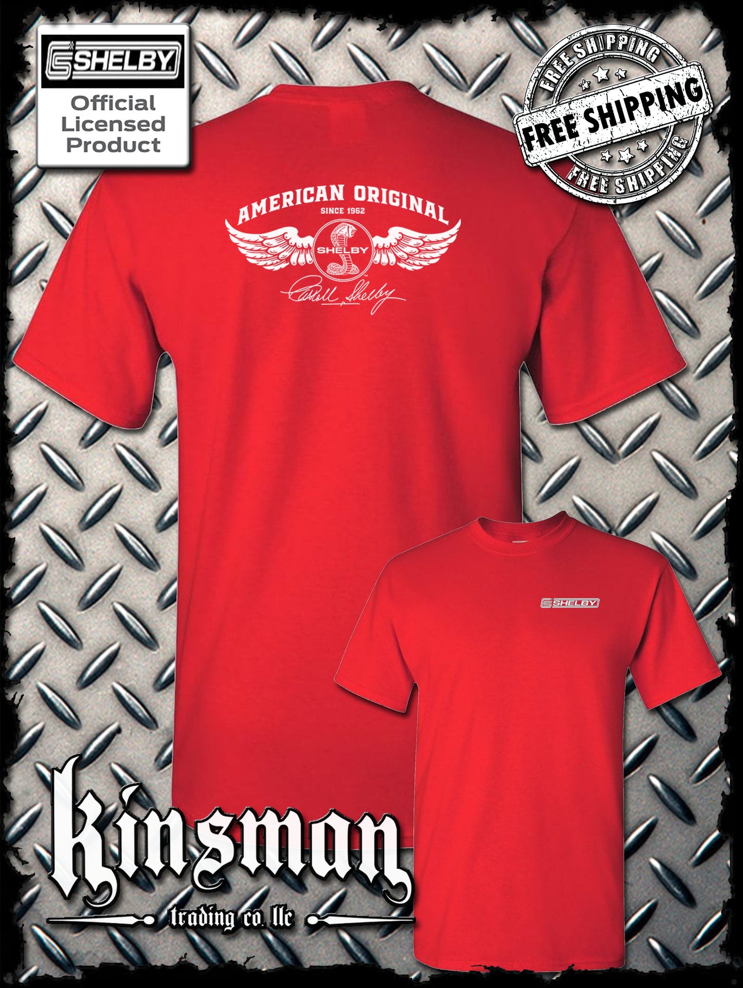 Carroll Shelby Winged Cobra 2-Sided T-Shirt