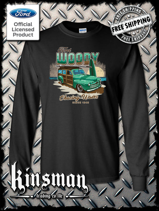 1946 Ford Woody Wagon Long Sleeve T-Shirt