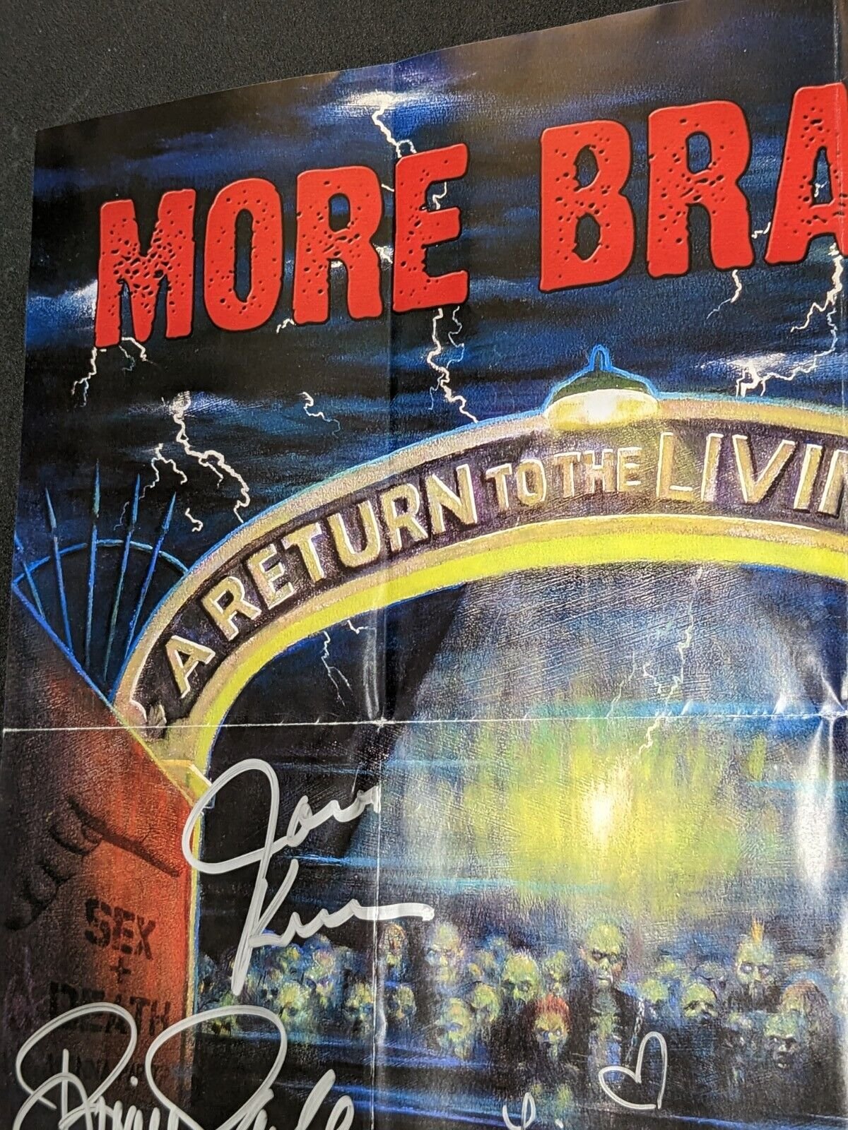 More Brains! Return of the Living Dead 12x18 Poster Signed 19x Cast & Crew
