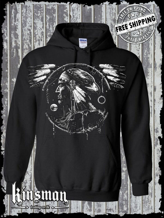 Hawk Dreamcatcher Spirit Indian Hoodie / Sweatshirt - Native American Feathers