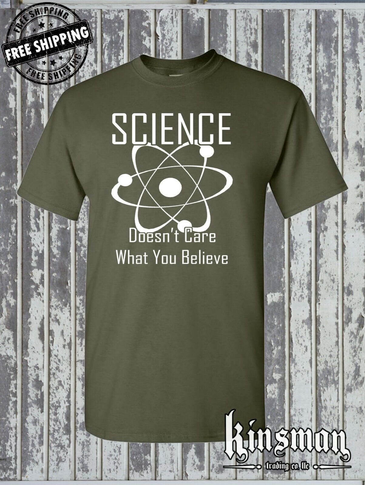 Science Doesn't Care What You Believe T-Shirt - Atom Geek Nerd College