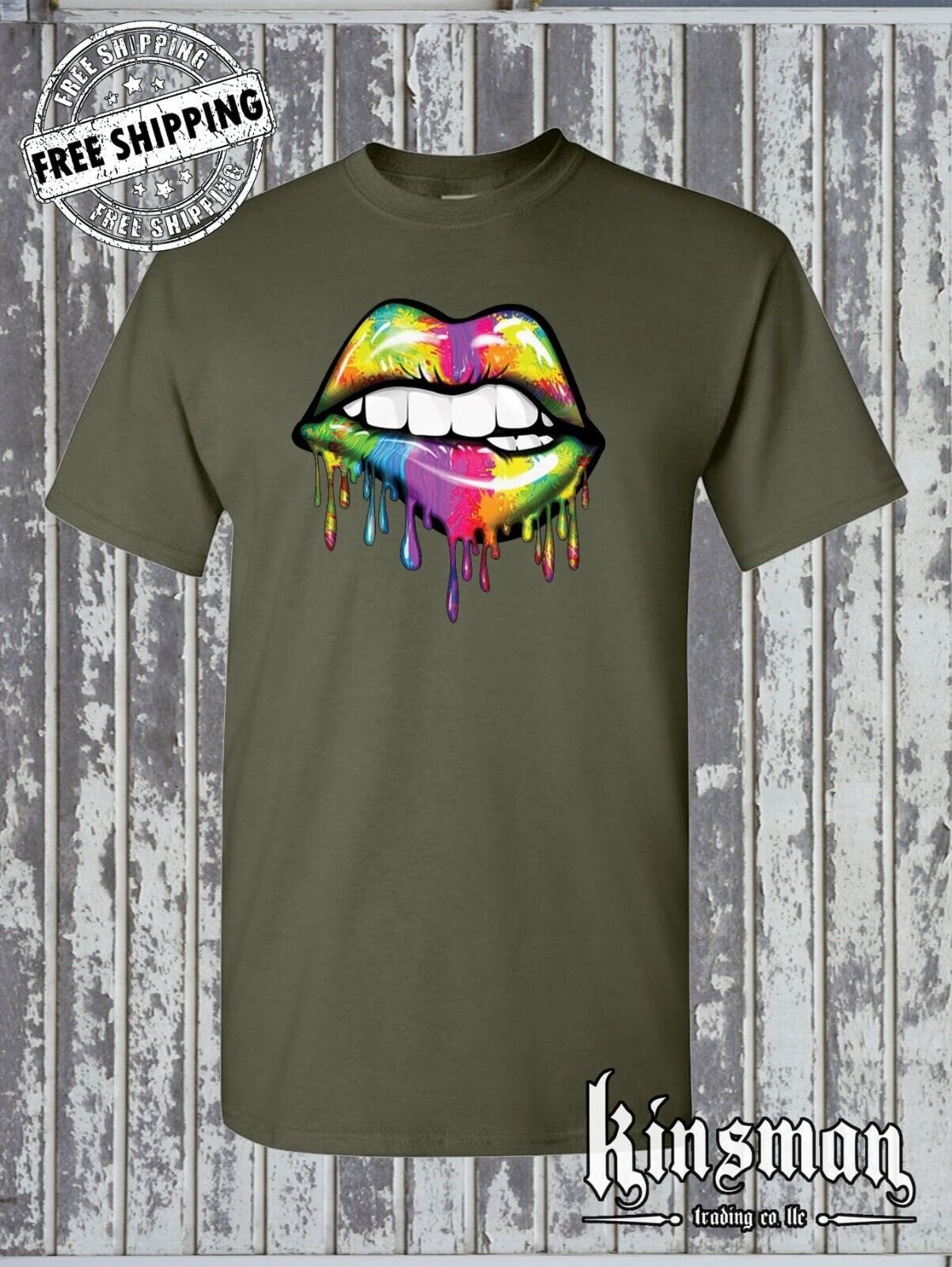 Sexy Melting Rainbow Dripping Lips T-shirt