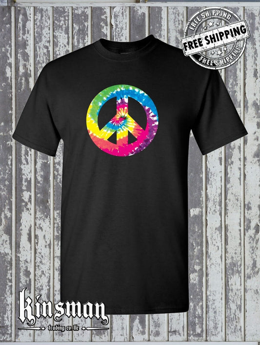 Peace Sign Tie Dye T-Shirt / 60's 70's Hippie Love