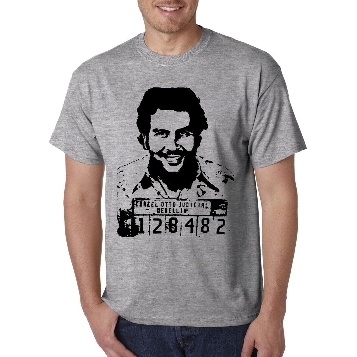 Pablo Escobar Gangster Mug Shot T-Shirt / Narcos Cocaine King Pin Drug Lord Weed