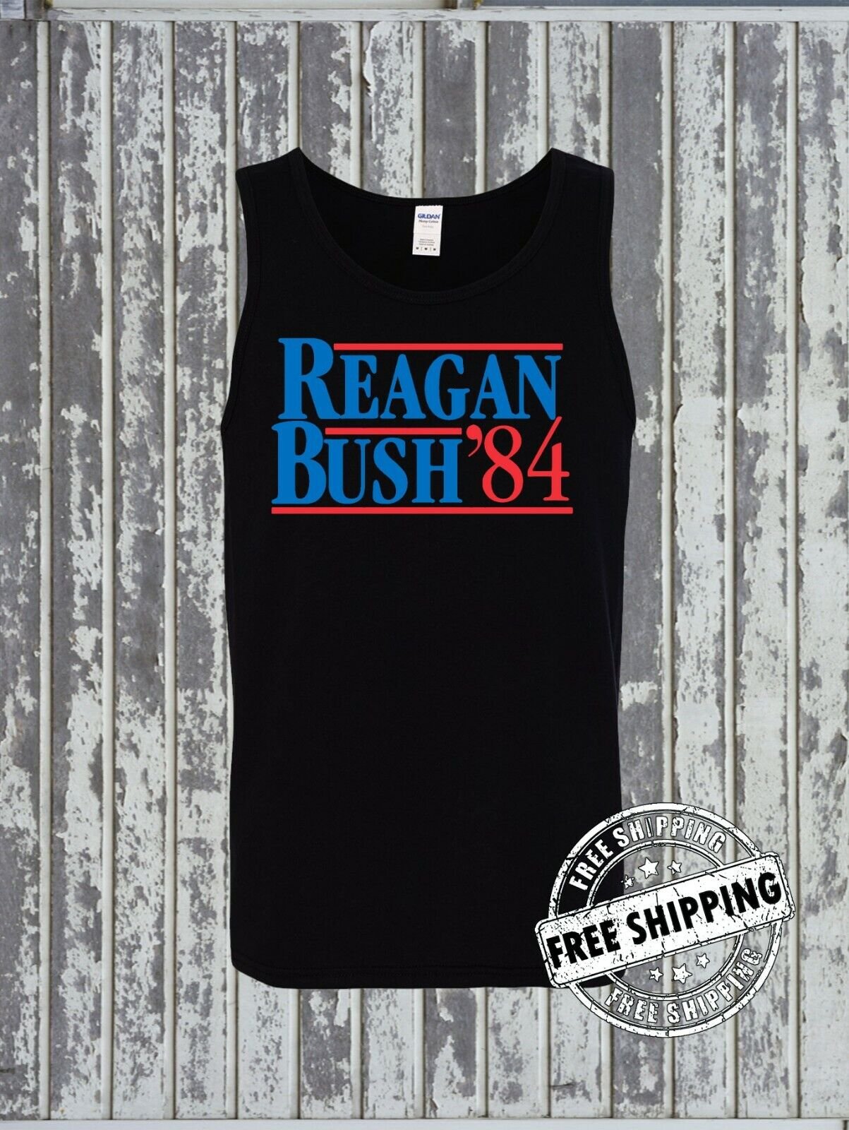 Ronald Reagan Bush For President 84 Retro Tank Top T-Shirt - Republican