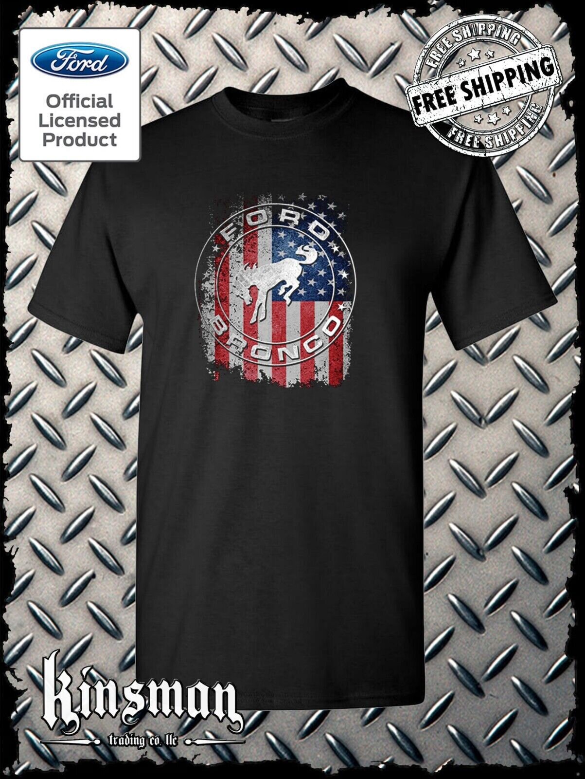 Ford Bronco American Flag T-Shirt