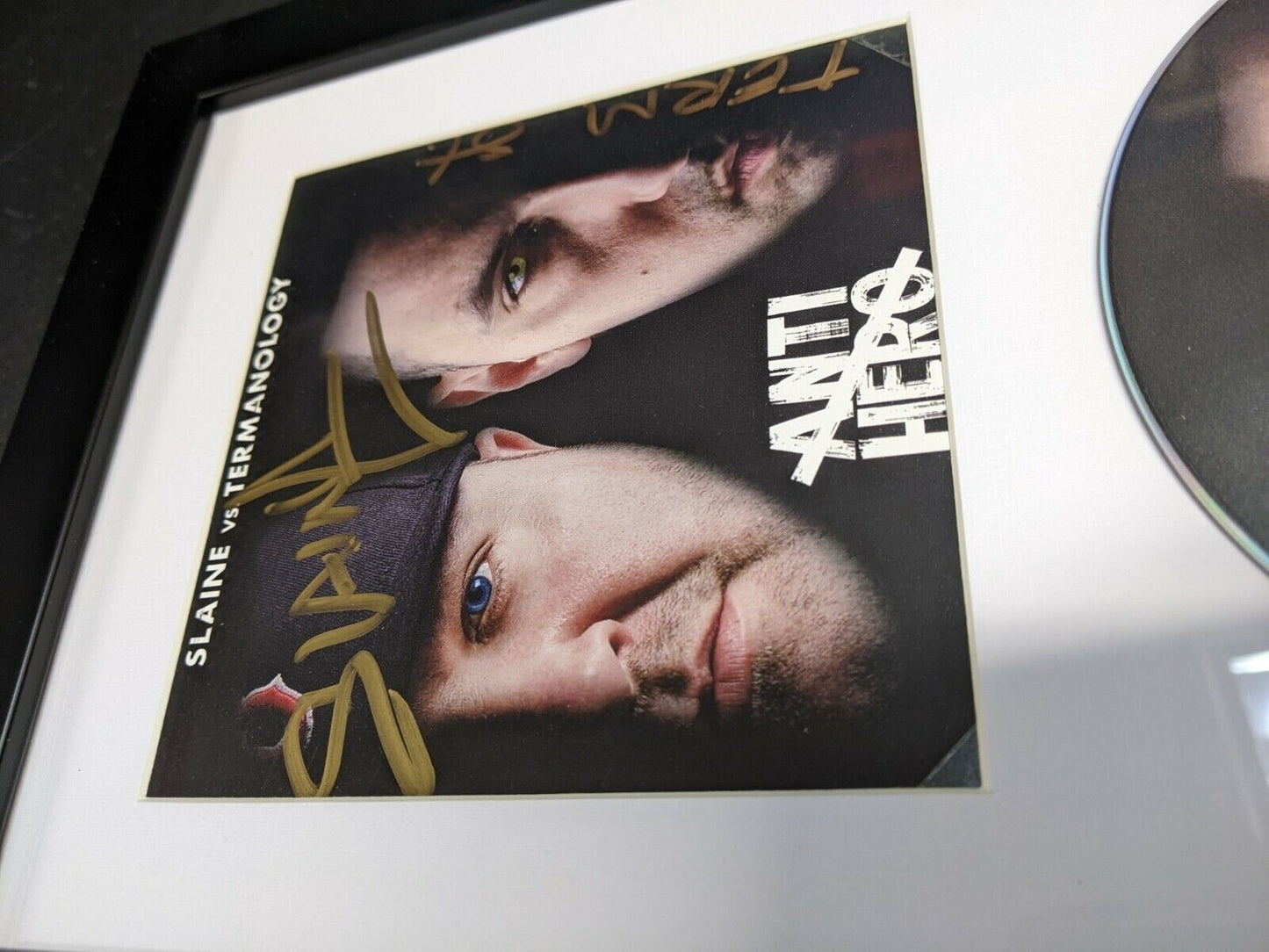 Slaine vs Termanology Anti-Hero Signed & Framed CD - Autograph La Coka Nostra